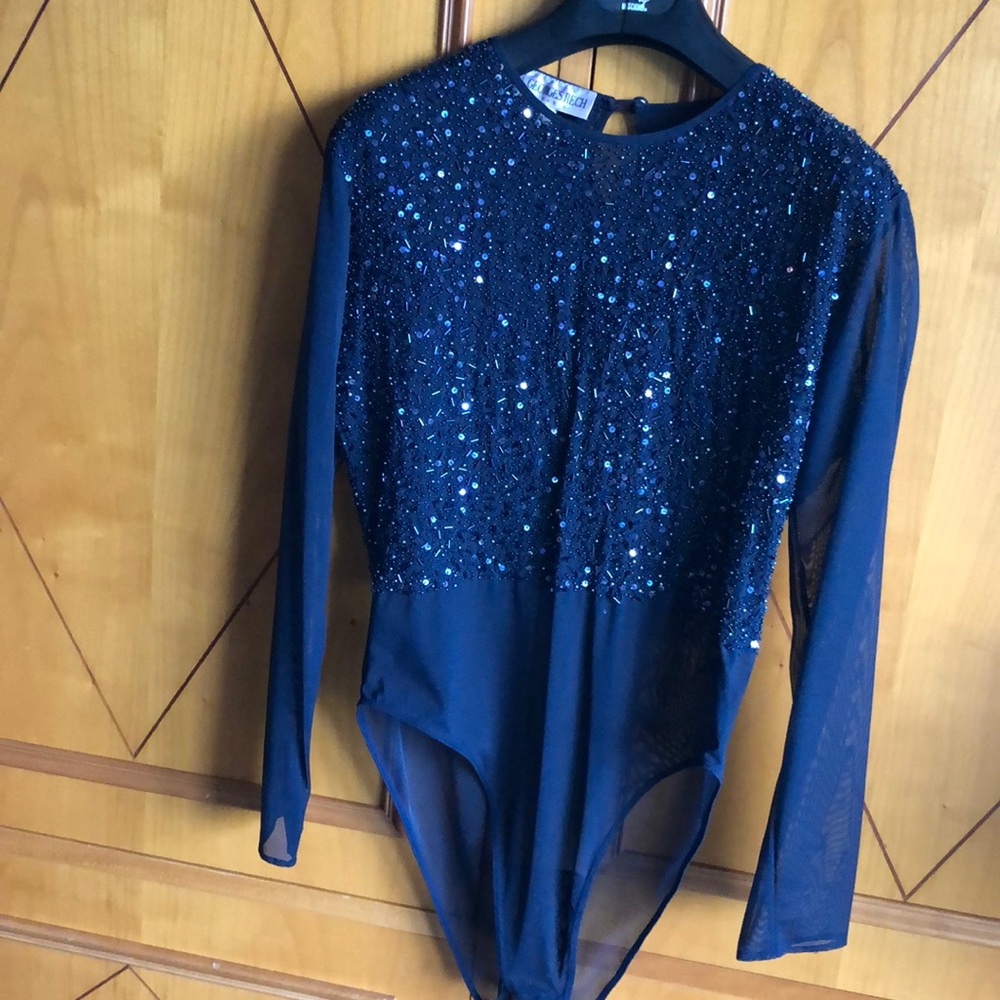 Navy blue body suit